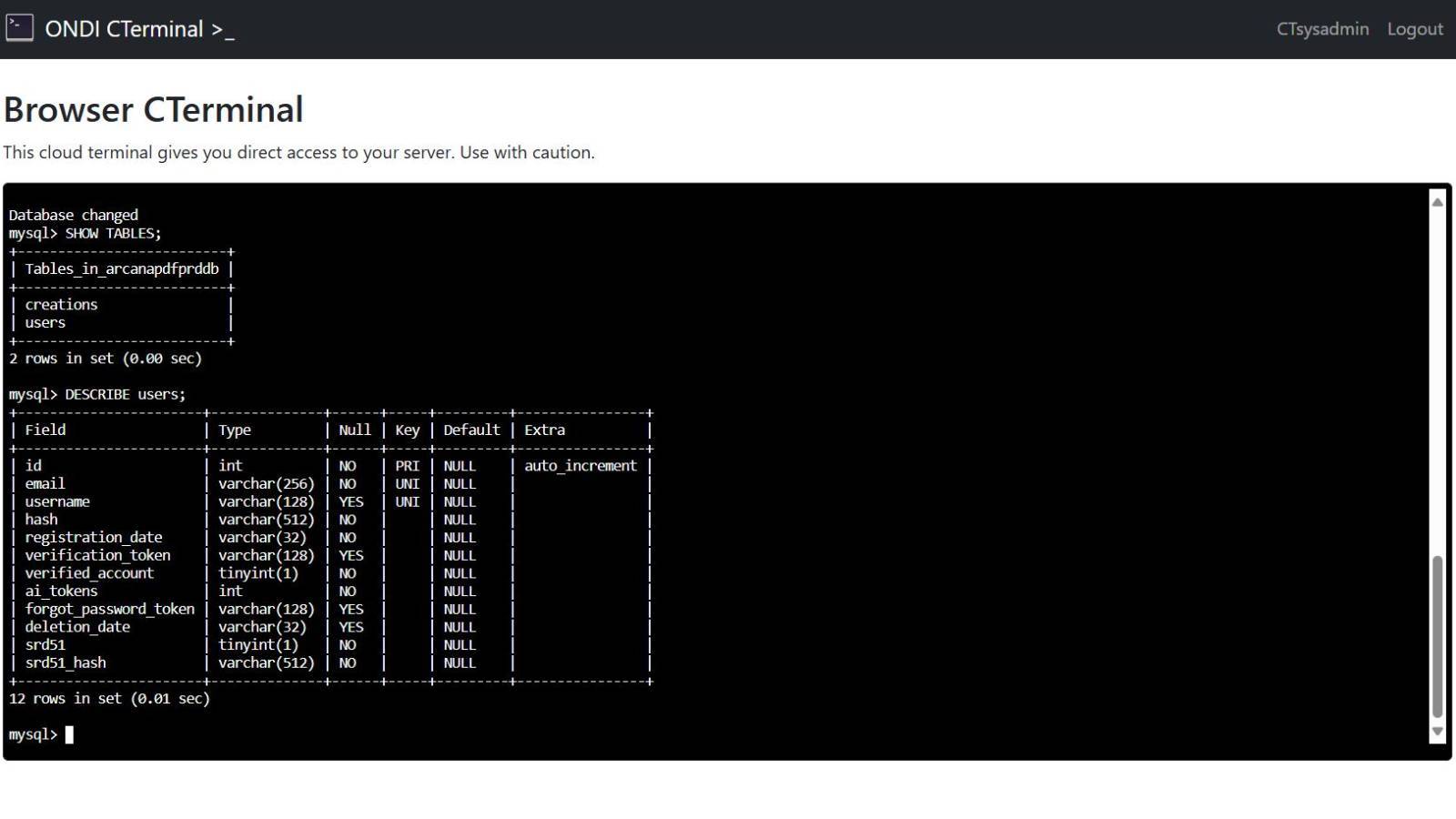 CTerminal Project Screenshot